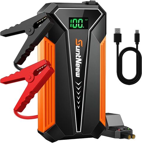 Jump Starter Power Bank 8000mAh (Up to 6.5L Petrol/5.0L Diesel),12V Battery Booster for Cars, Trucks, SUVs & Motorcycles,Compact Design with LED Light & PD 18W USB -Orange in Kuwait