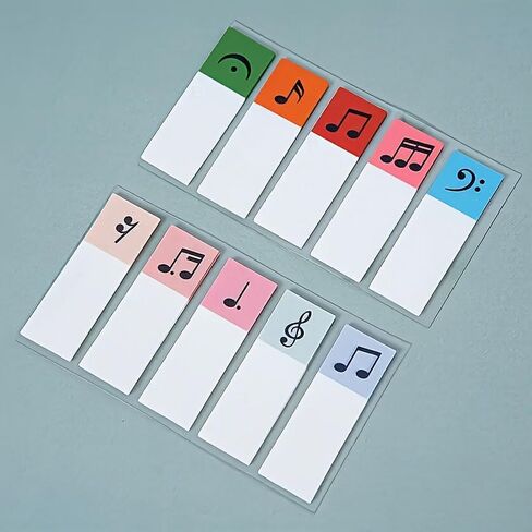 200Pcs Musical Symbol Sticky Tabs, Colorful Music Note Bookmarks for Sheet Music Piano Scores, Self-Adhesive Writable Page Markers for Musicians, Students and Teachers in Kuwait