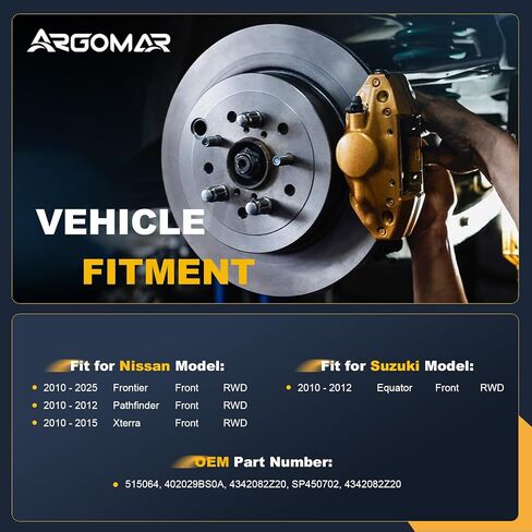 2PC 515064 RWD Front Wheel Bearing Hub Assembly Fit for Nissan Frontier 10-25, Pathfinder 10-12, Xterra 10-15, for Suzuki Equator 10-12，6 Lugs w/ABS 402029BS0A 4342082Z20 in Saudi Arabia
