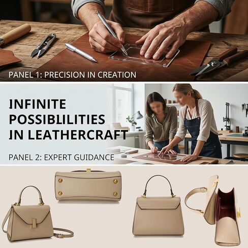 RIVEENY Shoulder Bag Handbag Acrylic Template Leather Pattern Acrylic Leather Patterns Templates for Women's Shoulder Bags (AAB-579) in Kuwait