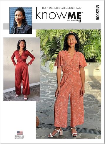 Know Me Misses' and Women's Jumpsuit Sewing Pattern Kit by Handmade Millennial, Design Code ME2008, Sizes 10-12-14-16-18 in Saudi Arabia
