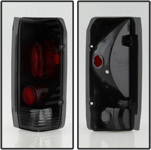 ACANII - For 1987-1996 Ford Bronco F150 F250 F350 Pickup Truck Black Smoked Tail Lights Brake Lamps Pair Set Left+Right, Cyber Black V2 in Kuwait
