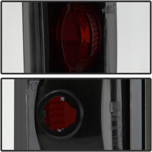 ACANII - For 1987-1996 Ford Bronco F150 F250 F350 Pickup Truck Black Smoked Tail Lights Brake Lamps Pair Set Left+Right, Cyber Black V2 in Kuwait
