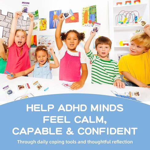 104 ADHD Therapy Tools for Kids – 2 in 1 Coping Skills & Reflection Cards for Kids Ages 5+ | Executive Function, Emotional Regulation & Intelligence | Learning Activity for Young ADHD Brains in Saudi Arabia