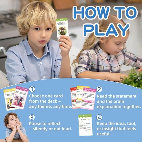 104 ADHD Therapy Tools for Kids – 2 in 1 Coping Skills & Reflection Cards for Kids Ages 5+ | Executive Function, Emotional Regulation & Intelligence | Learning Activity for Young ADHD Brains in Saudi Arabia