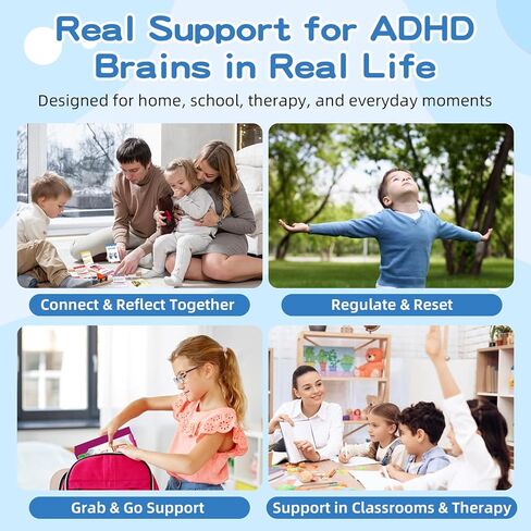 104 ADHD Therapy Tools for Kids – 2 in 1 Coping Skills & Reflection Cards for Kids Ages 5+ | Executive Function, Emotional Regulation & Intelligence | Learning Activity for Young ADHD Brains in Saudi Arabia