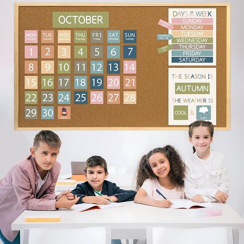 Boho Calendar Bulletin Board Set Classroom Calendar Bulletin Board Decoration Colorful School Calendars Set with Numbers Month Weather Cards for Preschool Homeschool Classroom Supplies Home Wall Decor in Kuwait