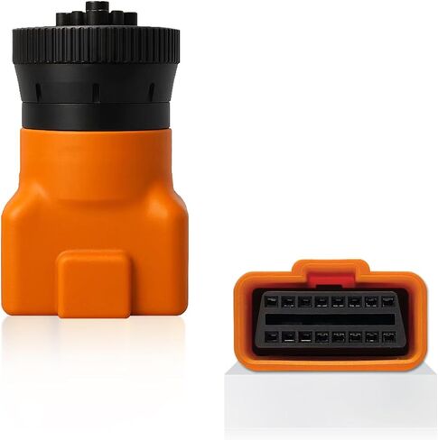 9 Pin J1939 Male to 16 Pin OBD2 Adapter, Heavy Duty Truck Diagnostic Scanner Connector, Compatible with Freightliner, Kenworth, Cummins, Volvo, Western Star & International Trucks（Orange） in Saudi Arabia