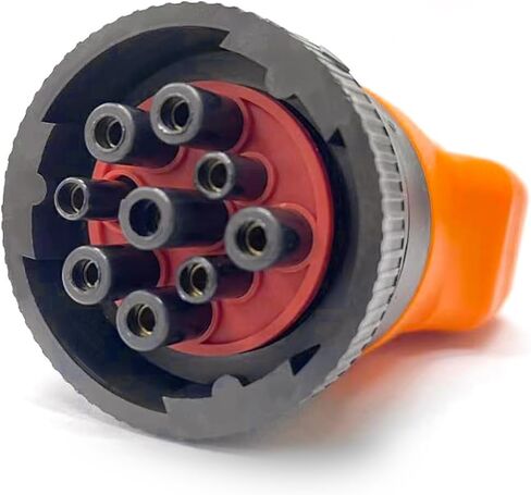 9 Pin J1939 Male to 16 Pin OBD2 Adapter, Heavy Duty Truck Diagnostic Scanner Connector, Compatible with Freightliner, Kenworth, Cummins, Volvo, Western Star & International Trucks（Orange） in Saudi Arabia