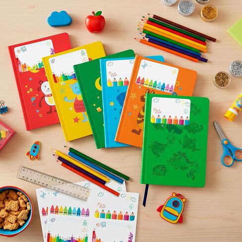 Mobiusea Creation Colorful Crayon Name Tag Stickers | 80 Blank Name Labels for Kids, Write-On Classroom Name Tags for Teacher Supplies, Notebooks, Books & Cubbies in Kuwait
