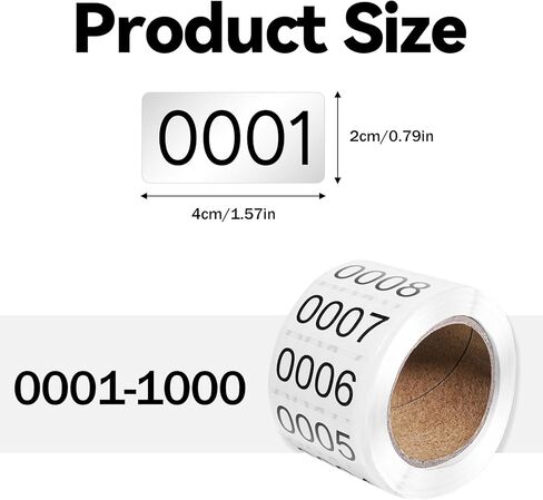 Consecutively Numbered Labels Number Roll Stickers 1-1000 Inventory Self-Adhesive Labels with Numbers Moving Box Numbering Label Storage Classification Supplies in Kuwait