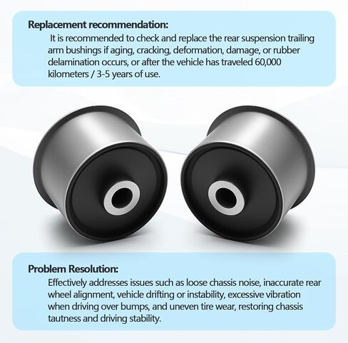 2PCS Rear Suspension Trailing Arm Bushing Compatible with Dodge Grand Caravan 2008-2020, Chrysler Town & Country 2008-2016, Routan 2009-2014, Ram C/V 2012-2015 Replaces 4721356AA K201905 in Kuwait