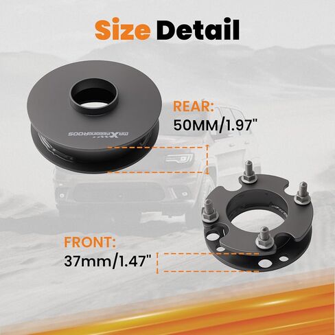 maXpeedingrods 2.5" Front and 1.5" Rear Lift Leveling Kit for Toyota Tacoma 2WD/4WD 2024+, Bolt-On Strut Spacers in Kuwait