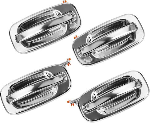 Exterior Door Handle | Outside Front Left Driver Side | Compatible with 1999-2007 Chevy Avalanche Silverado Suburban Tahoe, GMC Sierra Yukon, Escalade | OE # 15034985, 77261 | with Keyhole in Kuwait