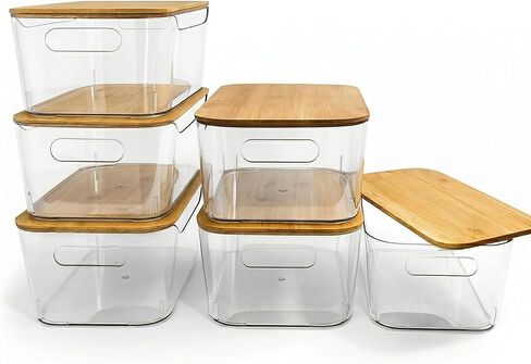 Clear Plastic Storage Bins, Set of 12, Multi-Use Organization and Storage Containers for Pantry, Cabinet, Refrigerator, Freezer, Bathroom, Organizer Bins for Home & Kitchen in Saudi Arabia
