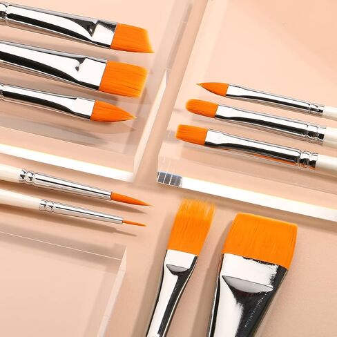 Depvision Professional Face Paint Brush Set, 10pcs Artist Brushes for Body Face Painting, Acrylic Painting Watercolor Oil Gouache in Saudi Arabia