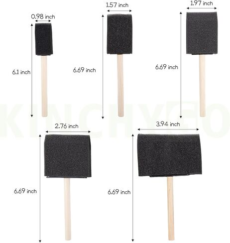 20 Pack Foam Paint Brushes Foam Brushes with Wooden Handle for Painting Staining DIY Craft (5 Size) in Saudi Arabia