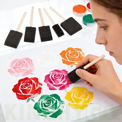 20 Pack Foam Paint Brushes Foam Brushes with Wooden Handle for Painting Staining DIY Craft (5 Size) in Saudi Arabia