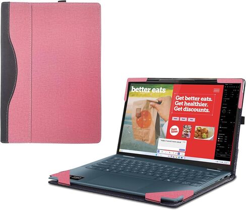 Laptop Case for Lenovo Yoga 7 2-in-1 14ILL10 |14AKP10 |Yoga 7 2-in-1 14IPH11|Yoga 7i 2-in-1 Aura Edition 14" 2025-2026 PU Leather Protective Bag Detachable Shell (Gray) in Kuwait