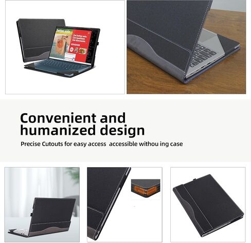 Laptop Case for Lenovo Yoga 7 2-in-1 14ILL10 |14AKP10 |Yoga 7 2-in-1 14IPH11|Yoga 7i 2-in-1 Aura Edition 14" 2025-2026 PU Leather Protective Bag Detachable Shell (Gray) in Kuwait