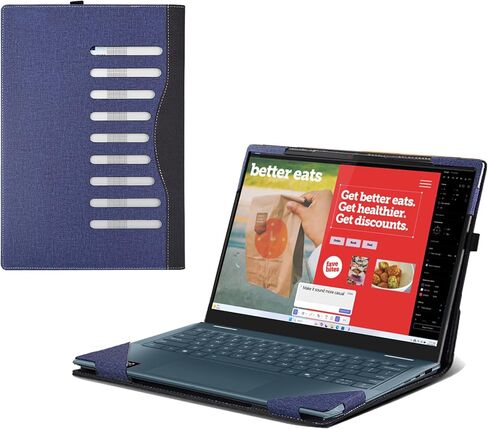Laptop Case for Lenovo Yoga 7 2-in-1 14ILL10 |14AKP10 |Yoga 7 2-in-1 14IPH11|Yoga 7i 2-in-1 Aura Edition 14" 2025-2026 PU Leather Protective Bag Detachable Shell (Gray) in Kuwait
