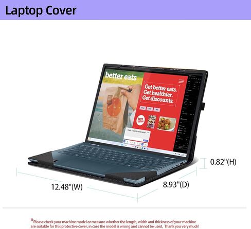 Laptop Case for Lenovo Yoga 7 2-in-1 14ILL10 |14AKP10 |Yoga 7 2-in-1 14IPH11|Yoga 7i 2-in-1 Aura Edition 14" 2025-2026 PU Leather Protective Bag Detachable Shell (Gray) in Kuwait