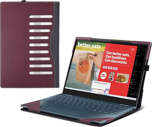 Laptop Case for Lenovo Yoga 7 2-in-1 14ILL10 |14AKP10 |Yoga 7 2-in-1 14IPH11|Yoga 7i 2-in-1 Aura Edition 14" 2025-2026 PU Leather Protective Bag Detachable Shell (Gray) in Kuwait