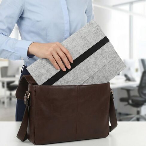 12inch Chemical Fiber Felt Laptop Sleeve Leak-Proof Gray Design Portable Handbag with Multi-Zone Internal Space in Kuwait