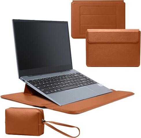 15-16 Inch Laptop Sleeve Case with Stand Feature Cover PU Leather Slim Bag for MacBook Air 15"/MacBook Pro 16" 2025-2021/Dell/Lenovo/HP/ASUS/Huawei/Samsung/Microsoft Laptop Case (Black) in Saudi Arabia