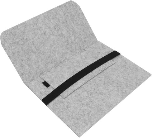 12inch Chemical Fiber Felt Laptop Sleeve Leak-Proof Gray Design Portable Handbag with Multi-Zone Internal Space in Kuwait