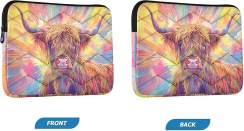 Quilted Laptop Sleeve,Bumps and Scratches,Long Hair Highland Cow Laptop Protective Case for 13-14 inch MacBook Air/MacBook Pro, Notebook, Chromebook Computer in Saudi Arabia