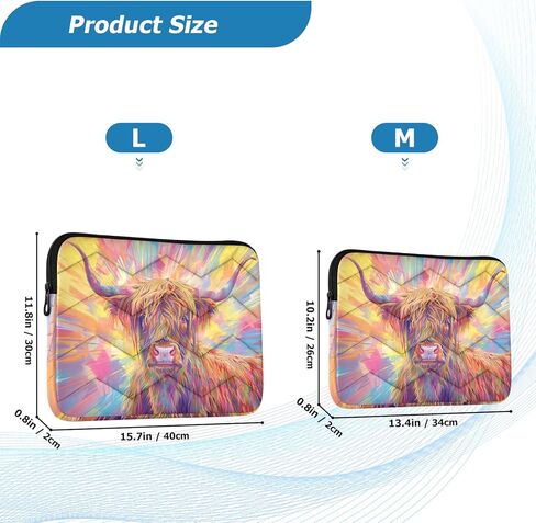 Quilted Laptop Sleeve,Bumps and Scratches,Long Hair Highland Cow Laptop Protective Case for 13-14 inch MacBook Air/MacBook Pro, Notebook, Chromebook Computer in Saudi Arabia