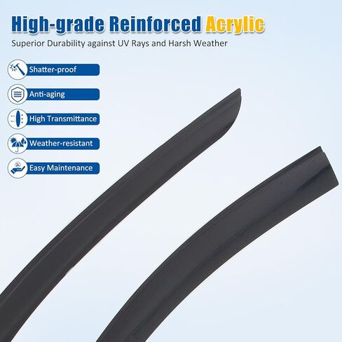 FREEMOTOR802 Tape-On Car Window Deflectors, Compatible with 2025-2026 Mazda CX-70 & 2024-2026 Mazda CX-90, Low Profile Style Smoke/Tinted Acrylic Rain Guards Side Window Visors Wind Deflectors, in Kuwait