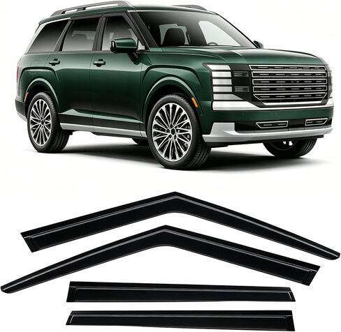 Rain Guards Compatible with Hyundai Palisade 2026, Tape-on Durable Side Window Sun Wind Deflectors, 2026 Palisade Rain Guard Black 4 PCS in Saudi Arabia