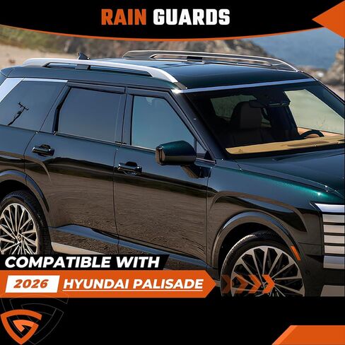 Rain Guards Compatible with Hyundai Palisade 2026, Tape-on Durable Side Window Sun Wind Deflectors, 2026 Palisade Rain Guard Black 4 PCS in Saudi Arabia