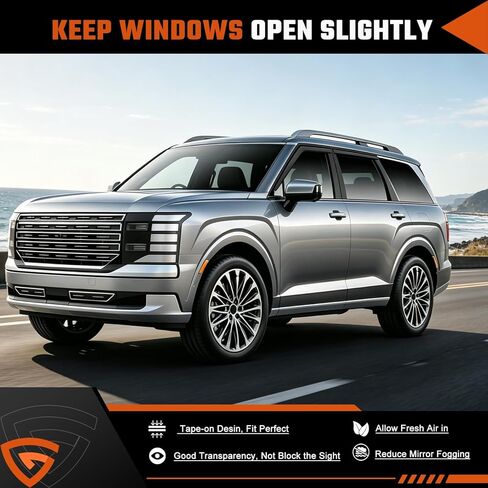 Rain Guards Compatible with Hyundai Palisade 2026, Tape-on Durable Side Window Sun Wind Deflectors, 2026 Palisade Rain Guard Black 4 PCS in Saudi Arabia