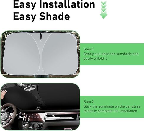WZP Car Windshield Sun Shade, Thickened Reflective Windshield Sunshade, Foldable Sun Shield with Storage Bag, Universal Car Interior Accessories for Cars, Trucks, SUVs (55.12" × 27.5") in Saudi Arabia