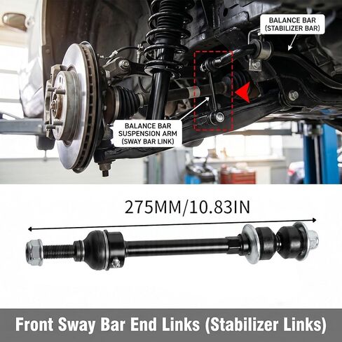 Front Stabilizer Sway Bar End Links K80894 for Ram 1500 2011-2017 & Dodge Ram 1500 2006-2010 - Driver & Passenger Side | Replace OE 5170290AB 5170290AC in Kuwait