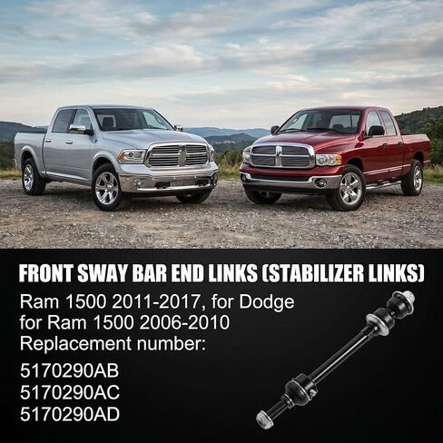 Front Stabilizer Sway Bar End Links K80894 for Ram 1500 2011-2017 & Dodge Ram 1500 2006-2010 - Driver & Passenger Side | Replace OE 5170290AB 5170290AC in Kuwait