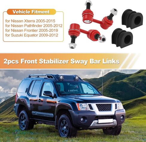 No.K80470/K80471 2 قطعة مجموعة أدوات وصلة تثبيت أمامية Sway Bar مع البطانات لنيسان Xterra Pathfinder Frontier 2005-2019 لسوزوكي خط الاستواء 2009-2012 استبدال 54613ZR00A in Kuwait