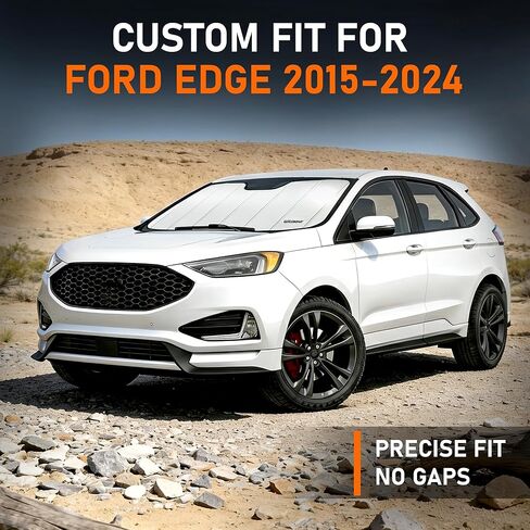 Custom Fit 2015-2024 Edge Windshield Sun Shade for Ford Edge 2015 2016 2017 2018 2019 2020 2021 2022 2023 2024 - Upgraded 6-Layer Triple Laminate Core Front Window Shade with Storage Bag in Saudi Arabia