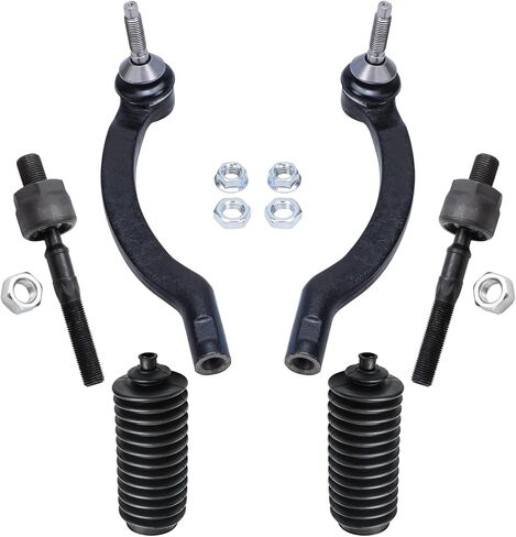 Detroit Axle - Front 6pc Tie Rods Kit for 00-06 Volvo S80, 01-09 S60, 01-07 V70, 4 Inner & Outer Tie Rod Ends 2 Boots 2001 2002 2003 2004 2005 2006 Replacement in Kuwait