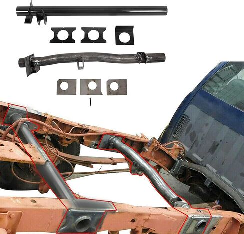 ECOTRIC Rear Tank Support Crossmember and Rear Shock Mount Crossmember Compatible with 1999-2006 Chevy Silverado/GMC Sierra 1500 2500 2500HD Included 2 Packages in Kuwait