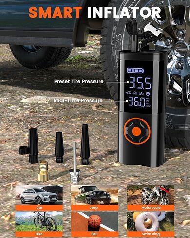 Jump Starter, Car Battery Jump Starter LED Display, 24000mAh Portable Jump Starter Battery Pack(10L Gas 10L Diesel Engine) with Booster, LED Light, Jumper Cables in Saudi Arabia