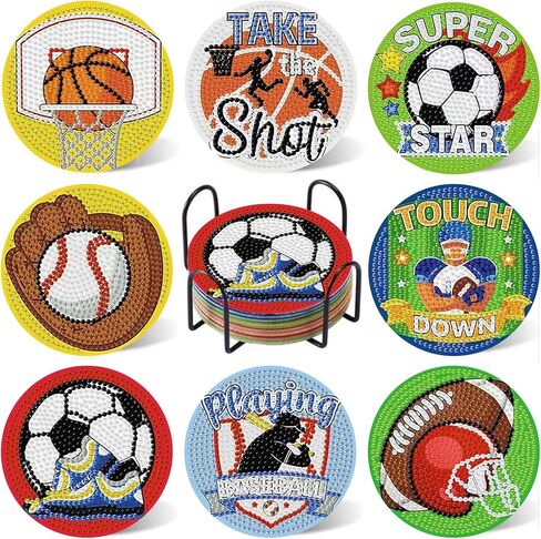Mandun 8 Pcs Motorcycle Diamond Art Painting Coaster Kit, Diamond Painting Coasters with Holder, Motorcycle Dot Art for Adults Crafts Cup Mat House Warming Gifts Non-Slip in Saudi Arabia
