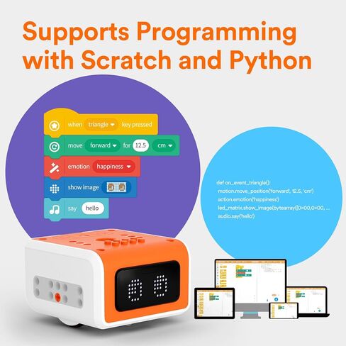 VinciBot STEM Robotics for Kids Ages 8-12, Scratch&Python Programmable Robot with AI Function for Teens School Grade 3-7, Educational Coding Robot Kit for Boys & Girls, Ages 8+ in Saudi Arabia