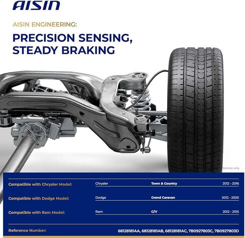AISIN AFTERMARKET BSAZ-00642 Set of 2 Front Left and Right ABS Wheel Speed Sensor - Compatible with Chrysler Town & Country 2012-2016, Dodge Grand Caravan 2012-2020, Ram C/V 2012-2015 in Kuwait