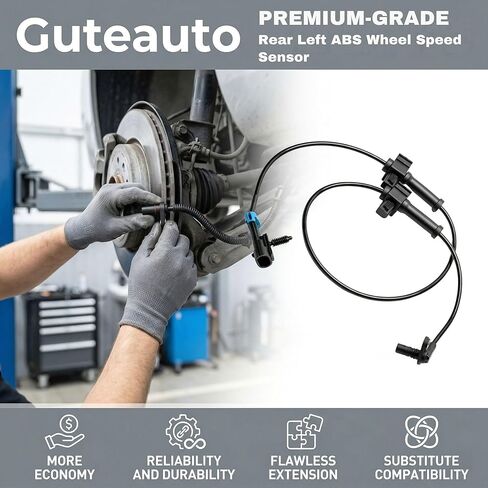 Rear ABS Wheel Speed Sensor Compatible with Hummer H3 2006-2010 H3T 2009-2010 Rear Left or Right | Replace OE 15862988 | Anti Lock Brake Wheel Speed Sensor | 1 Pack in Kuwait