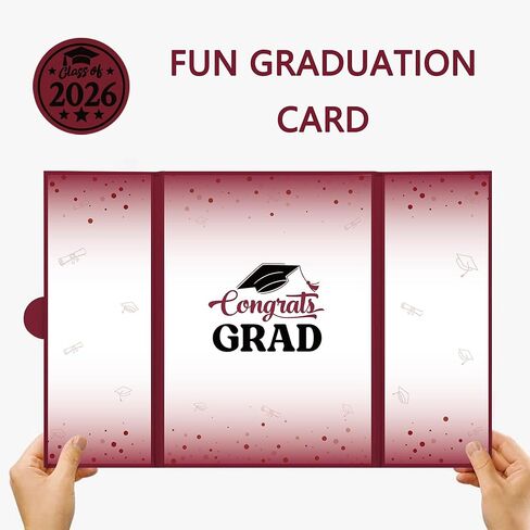 Vlipoeasn Maroon 2026 Graduation Guest Book Alternative, Class of 2026 Graduation Party Decorations, Burgundy Graduation Signature Book for College High School, Unique Graduation Gifts for Friends in Kuwait