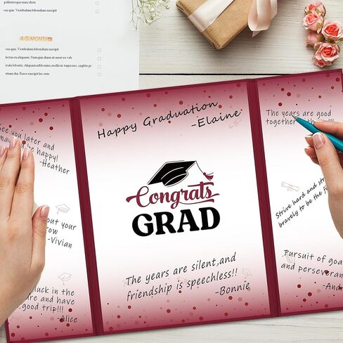Vlipoeasn Maroon 2026 Graduation Guest Book Alternative, Class of 2026 Graduation Party Decorations, Burgundy Graduation Signature Book for College High School, Unique Graduation Gifts for Friends in Kuwait
